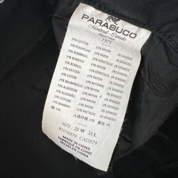 Brand New Parasuco Womens 25 Black Velvet Sofia Fit Mid Low Rise y2k Jeans - Picture 7 of 15